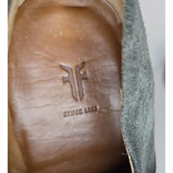 Men Frye James Double Monk Strap Loafers 81123 Sz 8.5 D Gray Suede Cap Toe Shoes - Picture 8 of 12